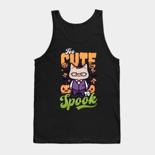 Halloween Math Teacher Shirt | Too Cute To Spook Cat Tank Top